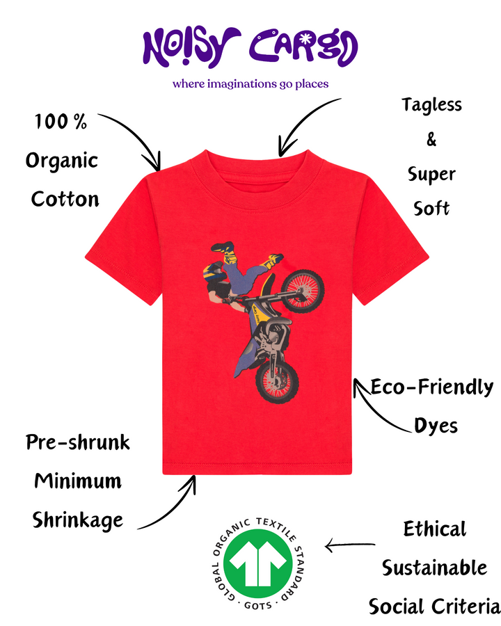 Kids + Toddlers BMX and Disassembled Motorcycle Organic Cotton T-Shirts (2 Pack)