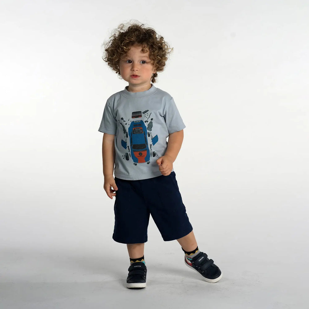 Light gray color car t-shirt