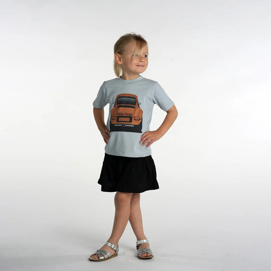 Kids + Toddlers Orange Race Car Organic Cotton T-Shirt